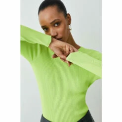 Cheap 🛒 KarenMillen Rib Crew Neck Knit Jumper For Female 👏 -Karen Millen Sales unnamed file 4605