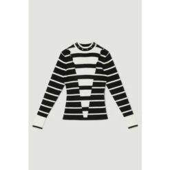 Outlet ✔️ KarenMillen Viscose Blend Soft Touch Stripe Jumper For Female 🔔 -Karen Millen Sales unnamed file 4616