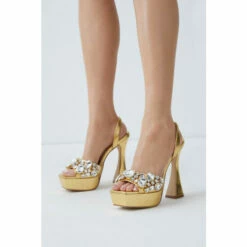 Best Sale ⌛ KarenMillen Gemstone Slingback Extreme Platform For Female 🥰