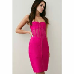 Cheap 🥰 KarenMillen Petite Knitted Bandage Corset Mini 👗 Dress For Female 🎁