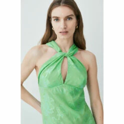 Discount ❤️ KarenMillen Metallic Iridescent Halter Column Midi 👗 Dress For Female ⭐ -Karen Millen Sales unnamed file 4711