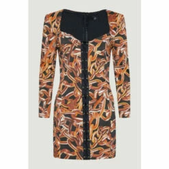 Top 10 😀 KarenMillen Italian Stretch Chain Print Mini 👗 Dress For Female 🎉 -Karen Millen Sales unnamed file 4733