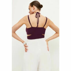 Best Pirce 😉 KarenMillen Strap Detail Jersey Crepe Top For Female 🧨 -Karen Millen Sales unnamed file 4738