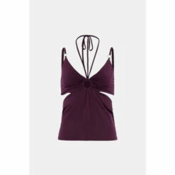 Best Pirce 😉 KarenMillen Strap Detail Jersey Crepe Top For Female 🧨 -Karen Millen Sales unnamed file 4739