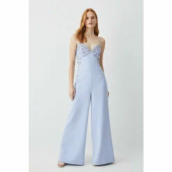 Buy 🛒 KarenMillen Embellished Strappy Wide Leg Woven Jumpsuit For Female 🤩 -Karen Millen Sales unnamed file 4746