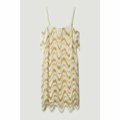 Best Sale 👍 KarenMillen Tall Square Neck Embellished Fringed Mini 👗 Dress For Female ✨ -Karen Millen Sales unnamed file 475