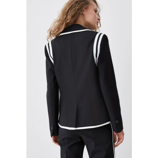 Best Pirce 😉 KarenMillen Compact Stretch Tipped Detail Single Breasted Blazer For Female 😉 5 Best Pirce 😉 KarenMillen Compact Stretch Tipped Detail Single Breasted Blazer For Female 😉 - Image 5