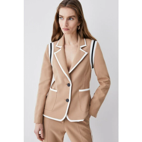 Best Pirce 😉 KarenMillen Compact Stretch Tipped Detail Single Breasted Blazer For Female 😉 7 Best Pirce 😉 KarenMillen Compact Stretch Tipped Detail Single Breasted Blazer For Female 😉 - Image 7