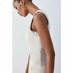 Hot Sale 🥰 KarenMillen Tall Ponte & Faux Leather A Line Flippy Mini 👗 Dress For Female 🧨 -Karen Millen Sales unnamed file 4774