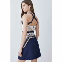 Coupon 👍 KarenMillen Geo Guipure Metallic Lace Woven Mini 👗 Dress For Female ⌛ -Karen Millen Sales unnamed file 4784