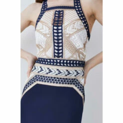 Coupon 👍 KarenMillen Geo Guipure Metallic Lace Woven Mini 👗 Dress For Female ⌛ -Karen Millen Sales unnamed file 4786