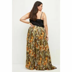 Best Pirce ✔️ KarenMillen Plus Size Feather Printed Pleated Drama Trouser For Female ❤️ -Karen Millen Sales unnamed file 4797