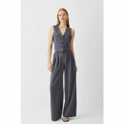 Brand new 🔔 KarenMillen Premium Wool Flannel Pleat Detail Trouser For Female 🌟 -Karen Millen Sales unnamed file 4807