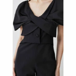 Best Sale ✨ KarenMillen Italian Wool Blend Satin Couture Draped Jumpsuit For Female 😍 -Karen Millen Sales unnamed file 4812
