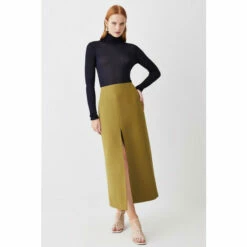 Best reviews of 🥰 KarenMillen Compact Stretch Split Front Colum Midaxi 👗 Skirt For Female 🎁 -Karen Millen Sales unnamed file 485