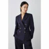Flash Sale 🌟 KarenMillen Utility Cotton Double Breasted Blazer For Female ✨