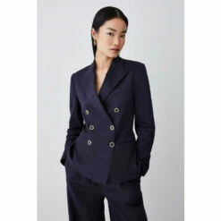 Flash Sale 🌟 KarenMillen Utility Cotton Double Breasted Blazer For Female ✨ -Karen Millen Sales unnamed file 4857