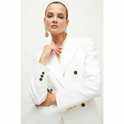 Flash Sale 🌟 KarenMillen Utility Cotton Double Breasted Blazer For Female ✨ -Karen Millen Sales unnamed file 4859