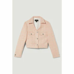 Best deal 👍 KarenMillen Tweed Pocket Crop Jacket For Female 🌟 -Karen Millen Sales unnamed file 4863