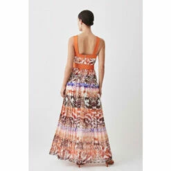 Best reviews of 🔥 KarenMillen Petite Top Stitch Pleated Mixed Animal Detail Woven Midi For Female 🧨 -Karen Millen Sales unnamed file 488