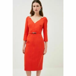 Brand new ⭐ KarenMillen Forever Bar Belt Midi 👗 Dress For Female ⭐