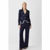 Wholesale ❤️ KarenMillen Compact Stretch Nautical Button Front Wide Leg Trouser For Female 🤩