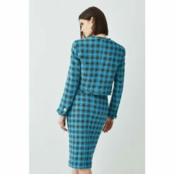 Outlet 🛒 KarenMillen Italian Check Boucle Tailored Pencil 👗 Skirt For Female 😉 -Karen Millen Sales unnamed file 4903