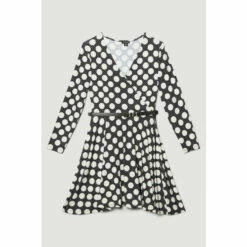 Buy 🌟 KarenMillen Belted Viscose Blend Long Sleeve Jersey Skater 👗 Dress For Female ❤️ -Karen Millen Sales unnamed file 4911