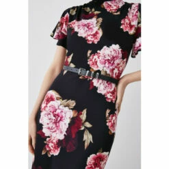 Buy 🔔 KarenMillen Belted Viscose Blend Angel Sleeve Jersey Midi 👗 Dress For Female ⌛ -Karen Millen Sales unnamed file 4924