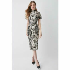 Buy 🔔 KarenMillen Belted Viscose Blend Angel Sleeve Jersey Midi 👗 Dress For Female ⌛ -Karen Millen Sales unnamed file 4928