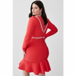 Wholesale ❤️ KarenMillen Plus Size Bandage Cut Out Detail Flippy Hem Mini 👗 Dress For Female 🎁 -Karen Millen Sales unnamed file 4931