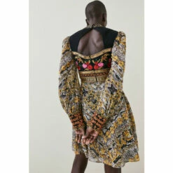 Outlet 👍 KarenMillen Baroque Embroidered And Bead Woven Mini 👗 Dress For Female ⌛ -Karen Millen Sales unnamed file 4936