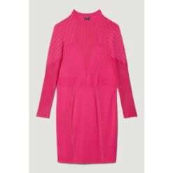 Discount 🎁 KarenMillen Plus Size Mesh Knit And Studded Mini 👗 Dress For Female ✨ -Karen Millen Sales unnamed file 4950