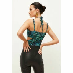 Buy ❤️ KarenMillen Petite Snake Print Jersey Crepe Top For Female ❤️ -Karen Millen Sales unnamed file 4955