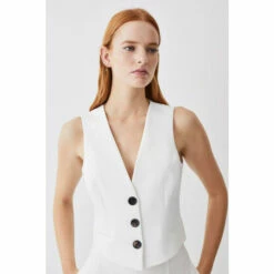 Top 10 🛒 KarenMillen Clean Tailored Waistcoat For Female ✨