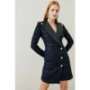 Discount ❤️ KarenMillen Boucle Tux Collared Mini 👗 Dress For Female 👍