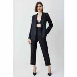 Outlet 🧨 KarenMillen Italian Structured Satin High Waisted Trouser For Female ✔️ -Karen Millen Sales unnamed file 5009
