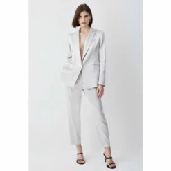 Outlet 🧨 KarenMillen Italian Structured Satin High Waisted Trouser For Female ✔️ -Karen Millen Sales unnamed file 5010