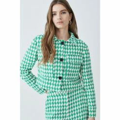 Brand new ๐ KarenMillen Petite Check Tweed Cropped Jacket For Female ๐