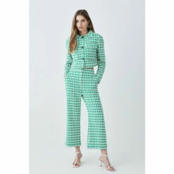 Brand new 🎁 KarenMillen Petite Check Tweed Cropped Jacket For Female 👍 -Karen Millen Sales unnamed file 5021