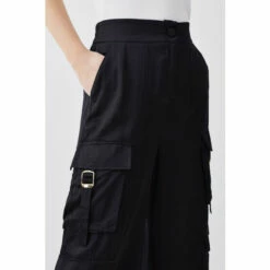 Cheap 👍 KarenMillen High Waisted Wide Leg Satin Cargo Trouser For Female 😀 -Karen Millen Sales unnamed file 5055