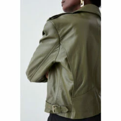 Brand new 🤩 KarenMillen Leather Strong Shoulder Biker Jacket For Female 🎁 -Karen Millen Sales unnamed file 5068