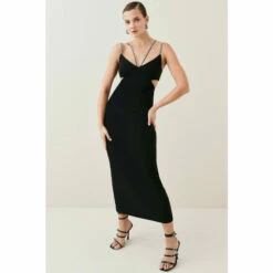 Promo 😀 KarenMillen Figure Form Crystal Embellished Midi 👗 Dress For Female 😀 -Karen Millen Sales unnamed file 5100