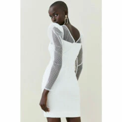 Promo 😀 KarenMillen Mixed Mesh Spot Tulle Mini 👗 Dress For Female ⭐ -Karen Millen Sales unnamed file 5116