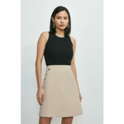 Flash Sale 👏 KarenMillen Essential Techno Woven 👗 Skirt For Female ⭐ -Karen Millen Sales unnamed file 5128