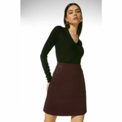 Flash Sale 👏 KarenMillen Essential Techno Woven 👗 Skirt For Female ⭐ -Karen Millen Sales unnamed file 5131
