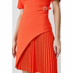 Coupon 😍 KarenMillen Tall Tailored Military Pleat Short Sleeve Mini 👗 Dress For Female 🔔 -Karen Millen Sales unnamed file 5139