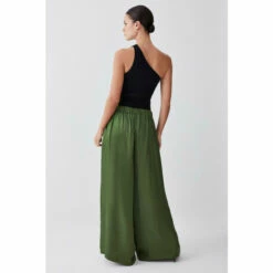 Best deal 👏 KarenMillen Petite Satin Viscose Wide Leg Woven Trousers For Female 😉 -Karen Millen Sales unnamed file 5159