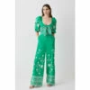 Best deal 🔥 KarenMillen Petite Floral & Geo Embroidered Woven Jumpsuit For Female 🎉