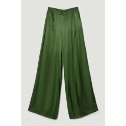 Best deal 👏 KarenMillen Petite Satin Viscose Wide Leg Woven Trousers For Female 😉 -Karen Millen Sales unnamed file 5160
